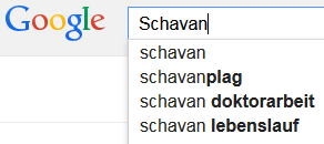 Google vervollständigt Schavan